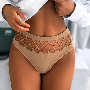 Meet'r Hollow Out Lingerie Europe Seamless Sexy Panties Women  Elasticity Underwear Temptation Middle-waist G String Underpant