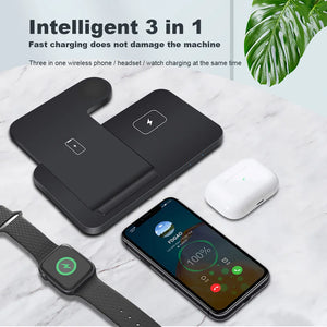 3 in 1 Wireless Charger For iPhone 14 13 12 11 XS XR X 8 AirPods Pro Apple Watch 8 7 SE 15W Fast Charging Stand for Samsung S22