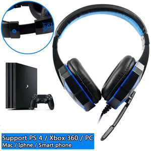 3.5mm Wired Gaming Headphone Foldable Computer Gamer Headset with Adjustable Microphone For PS4 Xbox One Nintend Switch PC