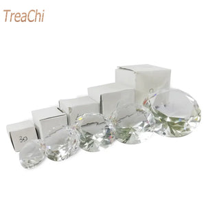 Crystal Clear Paperweight Faceted Cut Glass Giant Diamond Jewelry Decor Craft