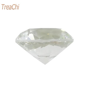 Crystal Clear Paperweight Faceted Cut Glass Giant Diamond Jewelry Decor Craft