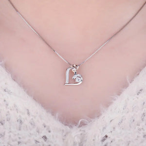 Jewelry Palace Heart Love Rose Gold 925 Sterling Silver Simulated Diamond Pendant Necklace for Women Fashion Jewelry No Chain