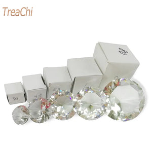 Crystal Clear Paperweight Faceted Cut Glass Giant Diamond Jewelry Decor Craft