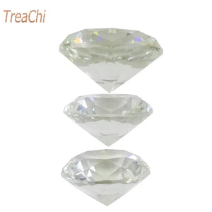 Crystal Clear Paperweight Faceted Cut Glass Giant Diamond Jewelry Decor Craft