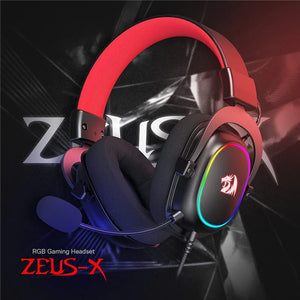 Redragon H510-RGB Zeus X Gaming Headphone Microphone Noise Cancelling 7.1 USB Surround Computer Headset Earphones EQ Controller