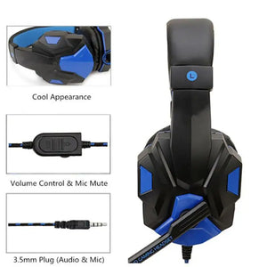 3.5mm Wired Gaming Headphone Foldable Computer Gamer Headset with Adjustable Microphone For PS4 Xbox One Nintend Switch PC