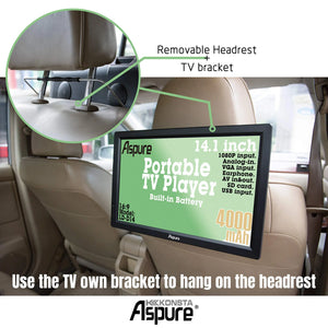 14-Inch Portable Widescreen Led Tv With Hdmi, Vga, Mmc, Fm, Usb/Sd Card Slot, Built-In Digital Tuner,Av Input And Remote Control