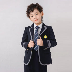 Korean Japanese Navy Jacket Pleated Skirt Formal Dress Suits School Uniform