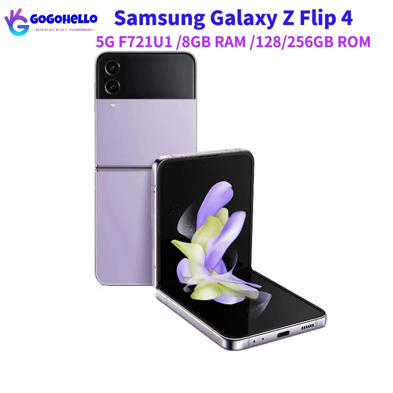 Original Samsung Galaxy Z Flip 4 Flip4  F711U 8GB RAM 128GB/256GB 6.7" NFC Snapdragon Unlocked Foldable 95-98% New 5G Cell Phone