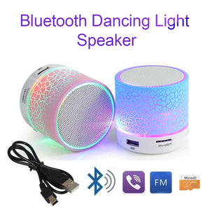 A9 Mini Portable Speaker Bluetooth Wireless Audio Dazzling Crack LED Lights Subwoofer Support TF Card USB Charger For PC/Mobile