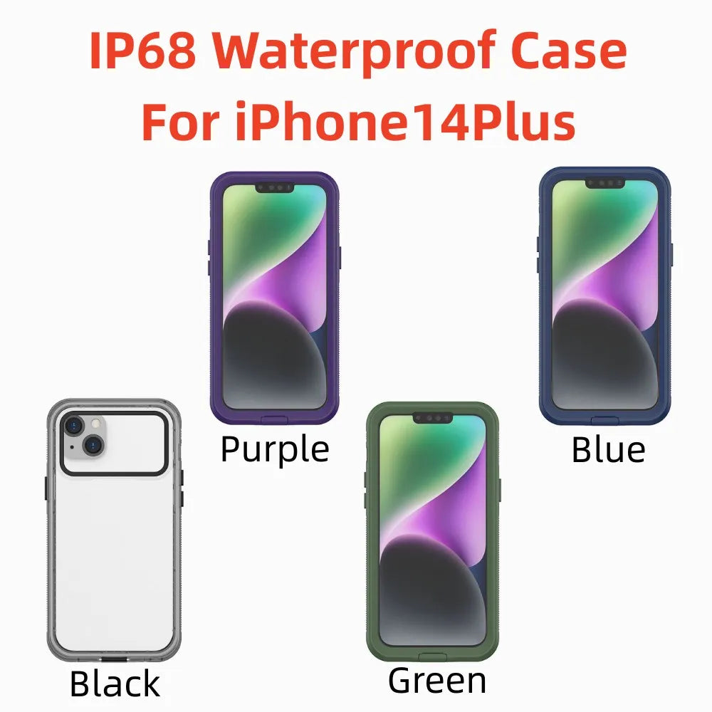 For iPhone14Plus Cellphone Case IP68 Waterproof Drop-proof 4 Colors Optional Mobile Phone Parts Fitting Protective Case