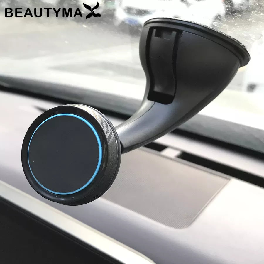 Super Strong Magnetic Car Phone Holder Carbon Fiber Sucker Pad Stand Mount Support Windshield Display Car Holder 360 Rotatable