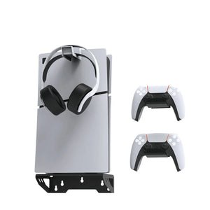 1 Set For PS5 Slim Console Universal Wall Mount Bracket Storage Stand With Headphone Hook Kit For PS5 Slim Console Accessories