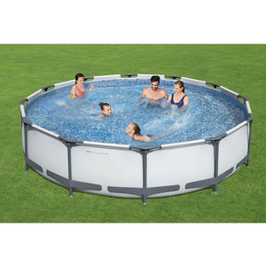 Swimming Pool 12 Foot X 30 Inch Round Frame Above Ground Outdoor Backyard Swimming Pool Set with 330 GPH Filter Pump