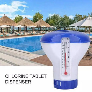 Swimming Pool Automatic Dosing Device Floating Pill Float Cup With Thermometer Waterproof Safe Disinfection Dosing Device