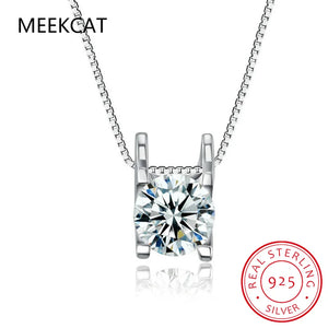 Real Moissanite Square Pendant Necklace D Color VVS1 Lab Diamonds 925 Sterling Silver for Women Wedding Fine Jewelry PE032