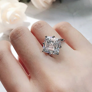 Princess cut 6ct Simulated Diamond cz ring 925 Sterling silver Promise Engagement Wedding Band Rings for women Party Jewelry