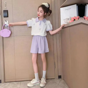 Summer Children School Short Sleeve T-shirts + Short Pants