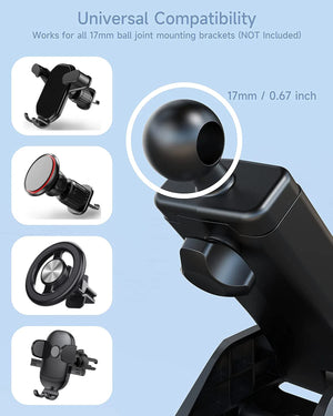 Car Phone Holder Accessories Suction Cup Car Mobile Phone Stand 17mm Ball Head Base for Car Windshield Dashboard Phone Mount