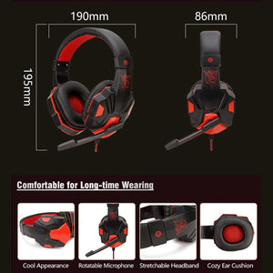 Gaming Headphones 3.5MM Wired PC Bass Stereo Gamer Headset Phone Laptop Earphone Helmet With Microphone For PS4 Xbox One Switch