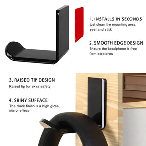 Display Rack Portable Black Office Accessories Headset Bracket Headphone Office Hanger Desktop Acrylic For  Offices Rooms