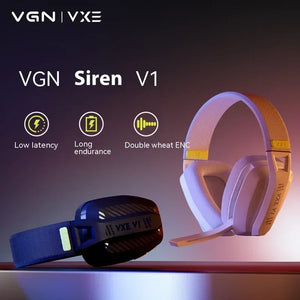 VGN VXE Siren V1 Dual Mode Wireless gamer Headset FPS Headset Gamer Low Latency Lightweight PC E-sports Gaming Earphone