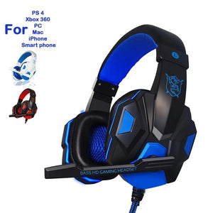Gaming Headphones Headset Deep Bass Stereo Wired Gamer Earphone Microphone for PS4 Phone PC Laptop Xbox One Nintend Switch iPad