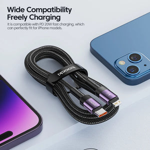 Toocki 35W USB C Cable For iPhone 14 13 12 11 Pro Max 8 7 Plus Fast Charging Phone Cable For iPhone Charger Cable Data Cord Wire