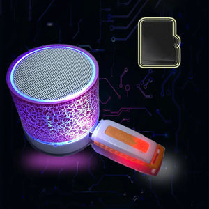 A9 Mini Portable Speaker Bluetooth Wireless Audio Dazzling Crack LED Lights Subwoofer Support TF Card USB Charger For PC/Mobile