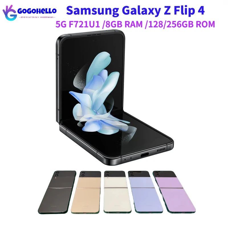 Original Samsung Galaxy Z Flip 4 Flip4  F711U 8GB RAM 128GB/256GB 6.7" NFC Snapdragon Unlocked Foldable 95% New 5G Cell Phone