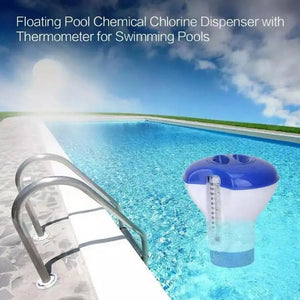 Swimming Pool Automatic Dosing Device Floating Pill Float Cup With Thermometer Waterproof Safe Disinfection Dosing Device