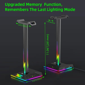 RGB Gaming Headphone Stand Rack 6 Monochrome Modes Gamer Headset Display Stand Headset Holder Hanger Earphone Accessories