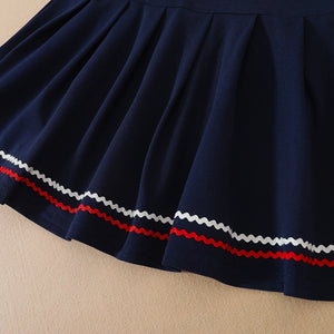 Turn-down Collar  5-12 Years Children's School Dress