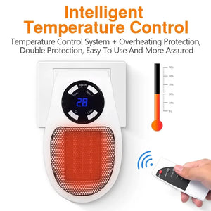 Electric Heater Portable Plug In Wall Room Heating Stove Portable HouseholdPowerful Warm Blower Remote Control Warmer For Home