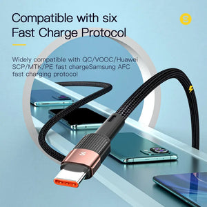 Essager 6A Type C USB Cable Fast Charging For Huawei P40 Pro P30 66W Wire Charger Data Cord For Samsung S21 Ultra S20 Poco