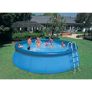 18 Feet x 48 Inch Inflatable Easy Set Up Round Outdoor Ground Swimming Pool Set with Cover, Ladder, and Filter Swimming Pool