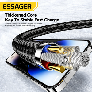 Essager USB Type C Cable for iPhone14 13 12 11 Pro Max PD 29W Fast Charging Wire for iPhone Charger Cable Digital Display Cable
