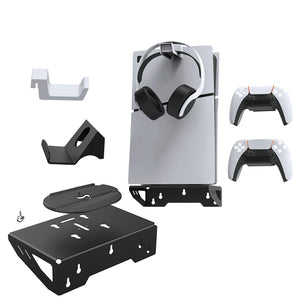 1 Set For PS5 Slim Console Universal Wall Mount Bracket Storage Stand With Headphone Hook Kit For PS5 Slim Console Accessories