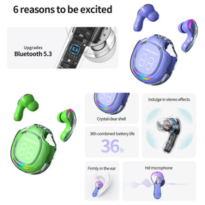 T9 TWS Earbuds Wireless Bluetooth 5.3 ENC Sport Gaming Headsets Noise Reduction Mic Stereo Headphones with LED Display Earphone