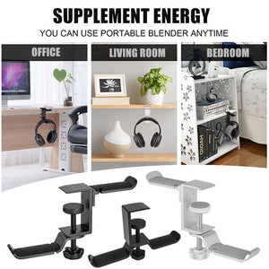 Pc Gaming Headphone Stand Aluminum Dual Headset Hanger Hook Holder Adjustable Rotate Arm Clamp Under Desk Space Save Clip Mount