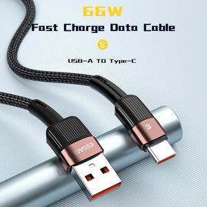 Essager 6A Type C USB Cable Fast Charging For Huawei P40 Pro P30 66W Wire Charger Data Cord For Samsung S21 Ultra S20 Poco