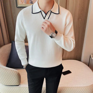 Brand Clothing Men Warm in Winter Lapel Knitted